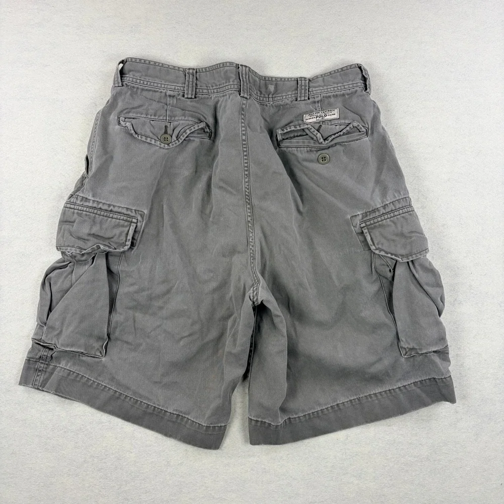 Polo Ralph Lauren Mens Green Cotton Classic Cargo Shorts Size 36 Utility Rugged